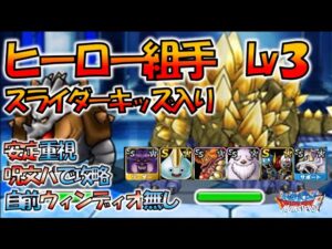【DQMSL】ヒーロー組手Lv3 自前ウィンディオ無し スライダーキッズ を添えて。