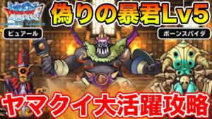 【DQMSL】偽りの暴君に挑戦Lv5攻略!! 育成途中でもヤマクイが強い!!【ドラクエ】