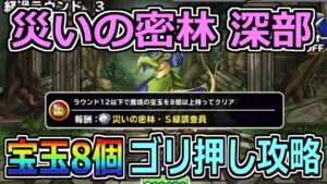 【DQMSL】災いの密林 深部 宝玉8個入手でゴリ押し攻略！！！【災いの魔境】