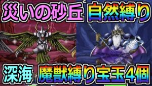 【DQMSL】災いの砂丘・深海 自然縛りと魔獣縛り宝玉4個攻略！！！【災いの魔境】