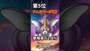 【DQM3】ランクマ使用率最強ランキング 根に持つナーフ対応版【ドラクエモンスターズ3】 #shorts